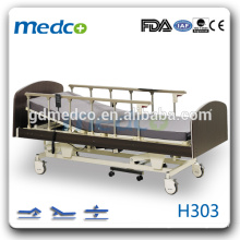 Cama de hospital e placa de pé, cama de hospital manual para emergência de pacientes, extra baixa cama de sala geral H303